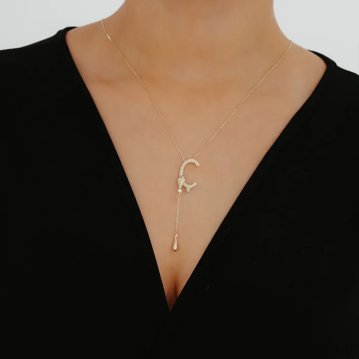 Ç Harfli Y Altın Kolye AAKLY0100