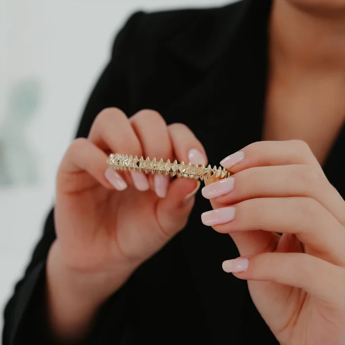 Diken Model Kelepçe Altın Bileklik AABLK0118