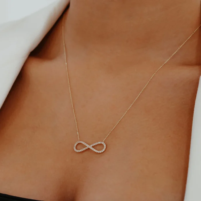 Ful Taşlı Sonsuzluk Altın Kolye AAKLY0169