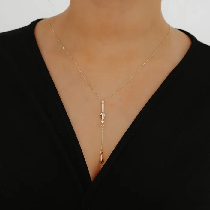 İ Harfli Y Model Altın Kolye AAKLY045