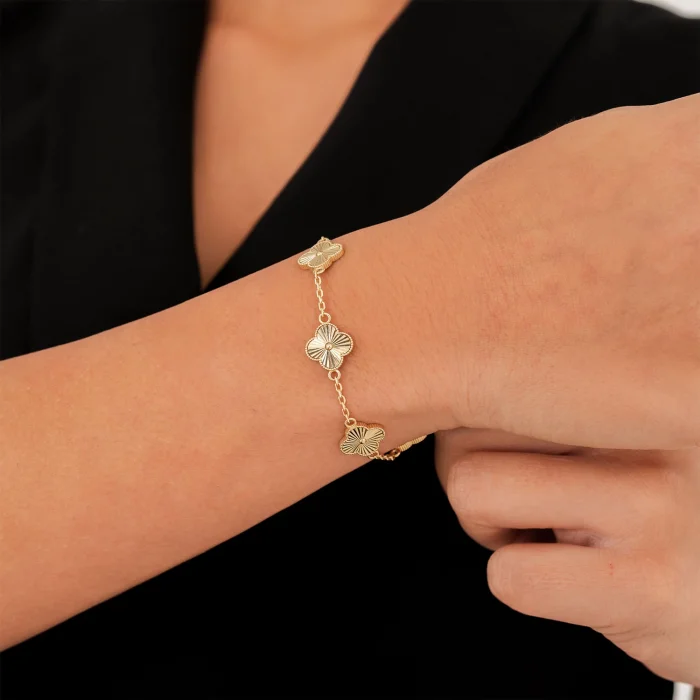 Kalemli Yonca Altın Bileklik AABLK061