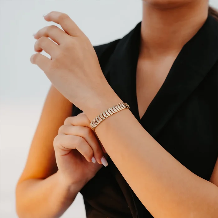 Kalın Balıksırtı Model Altın Bileklik AABLK086