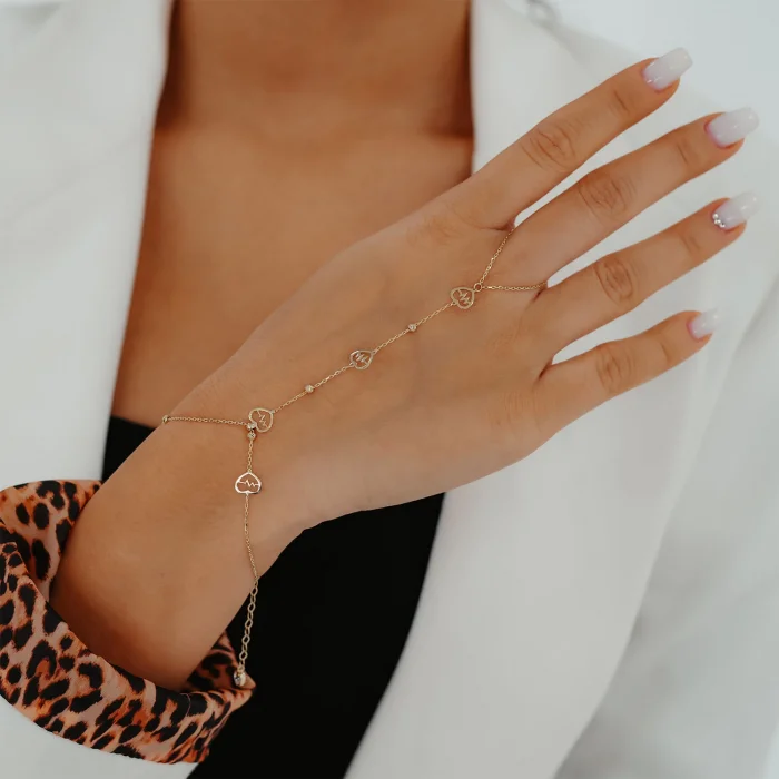 Kalp Ritim Dorika Şahmeran Altın Bileklik AABLK095