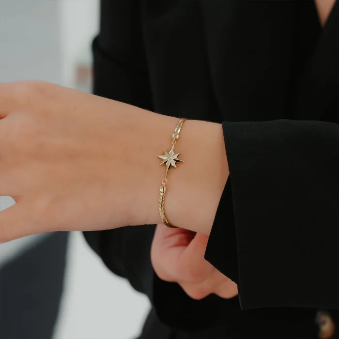 Kutup Yıldızı Balık Sırtı Altın Bileklik AABLK024