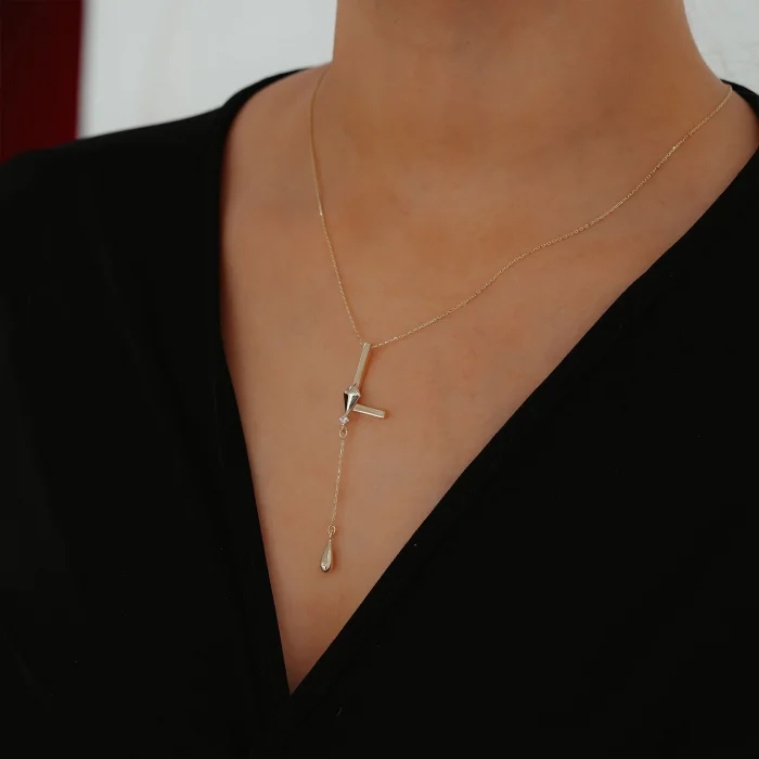 L Harfli Y Model Altın Kolye AAKLY067