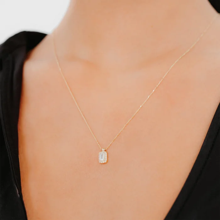 Gold Renk Mini Baget Altın Kolye AAKLY023