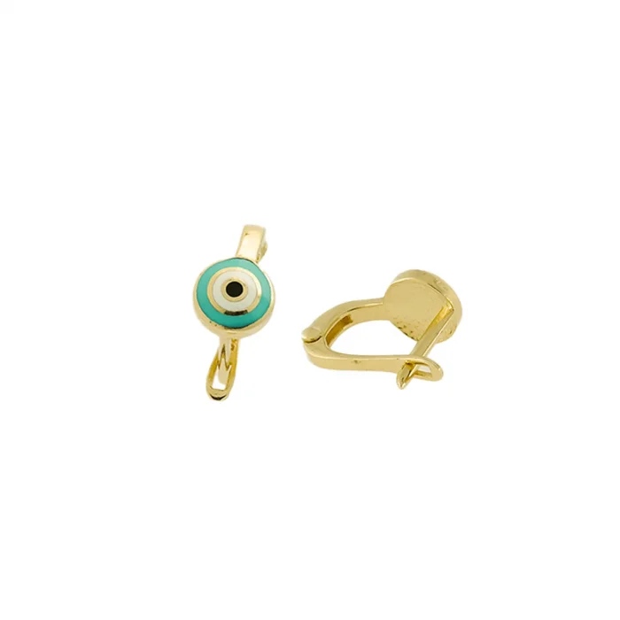 Mineli Göz Boncuklu Çocuk Altın Küpe AAÇOCK0010