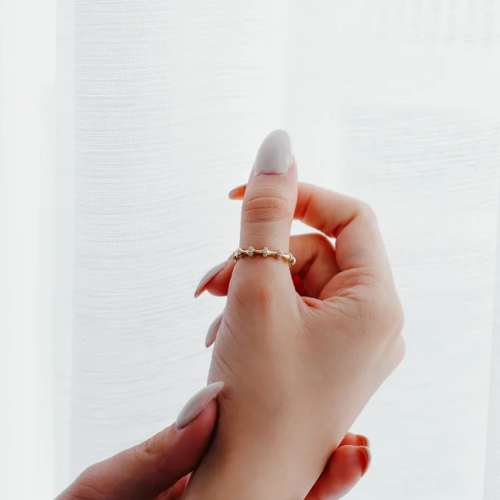 Minimal Taşlı İnce Kemik Model Altın Yüzük AAYZK0110