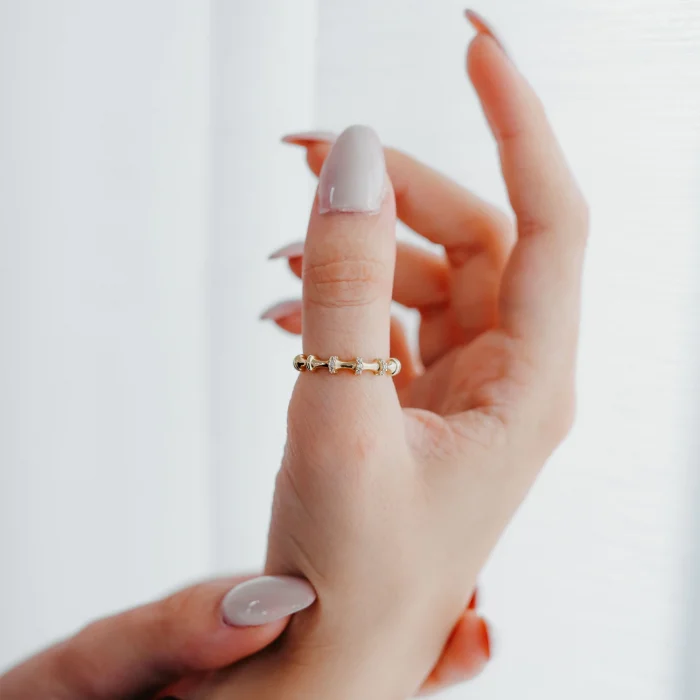 Minimal Taşlı İnce Kemik Model Altın Yüzük AAYZK0110