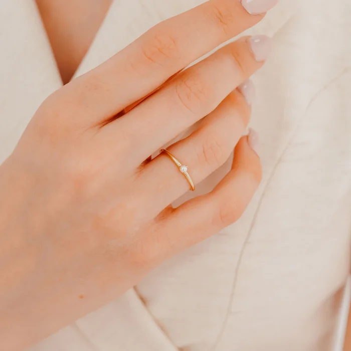 Minimal İncili Altın Yüzük AAYZK012