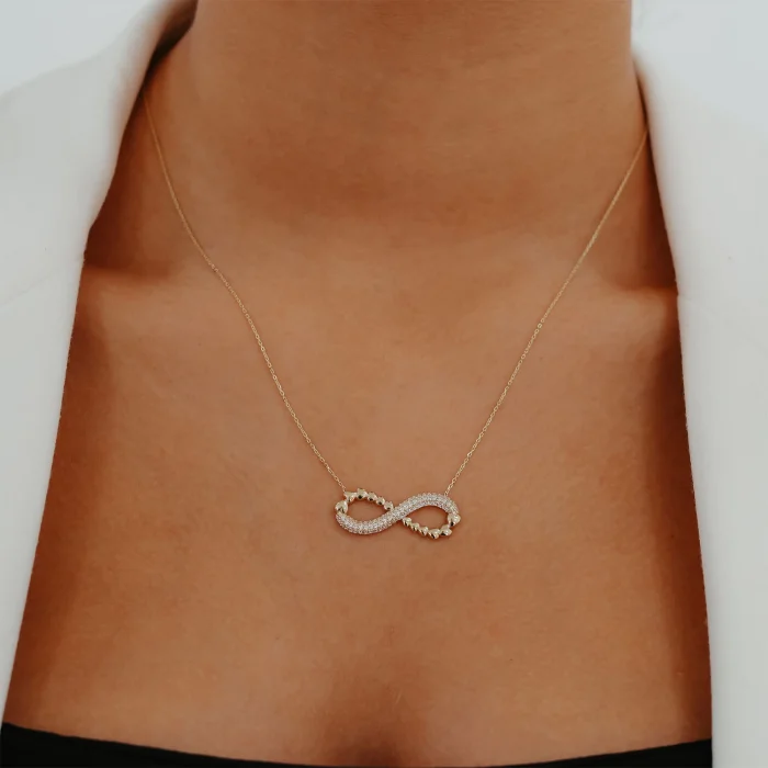 Mini Kalpli Sonsuzluk Model Altın Kolye AAKLY0163