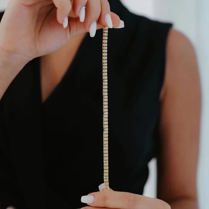 Mini Toplu Balık Sırtı Altın Bileklik AABLK071