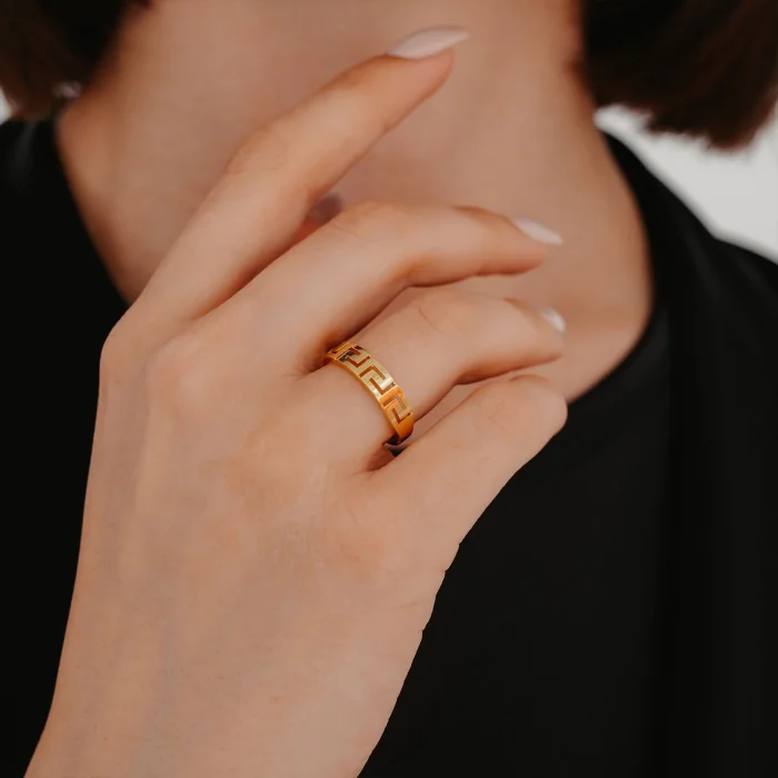 Labirent Desen Altın Yüzük AAYZK022