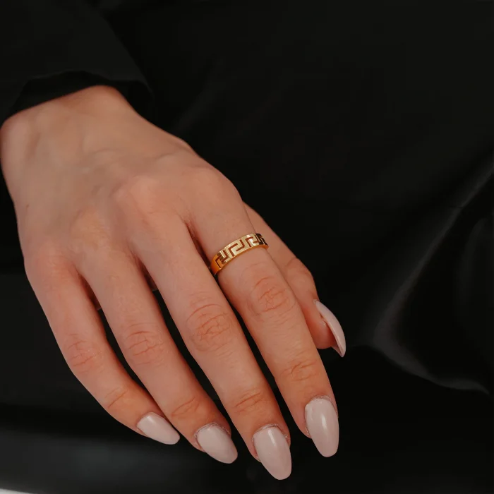 Labirent Desen Altın Yüzük AAYZK022