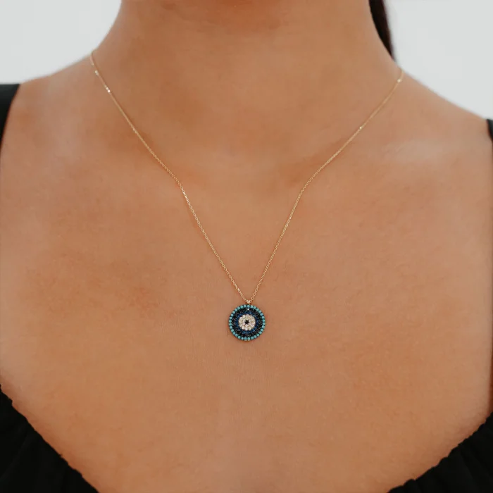 Nazar Boncuklu Altın Kolye AAKLY038