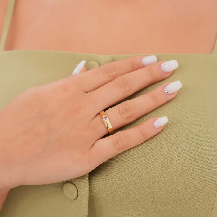 Prizma Taşlı Altın Yüzük AAYZK0199