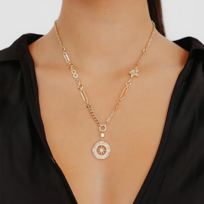 Pusula Model Ataç Altın Kolye AAKLY0148