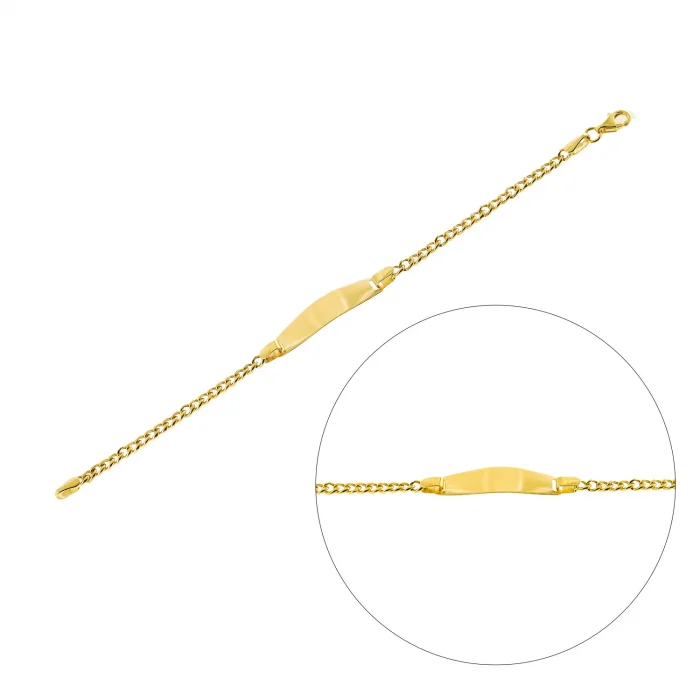 Sade Plaka Çocuk Altın Bileklik AAÇOCK0028