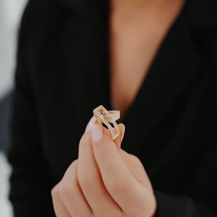 Taşlı 2li Geçmeli Model Altın Yüzük AAYZK0158