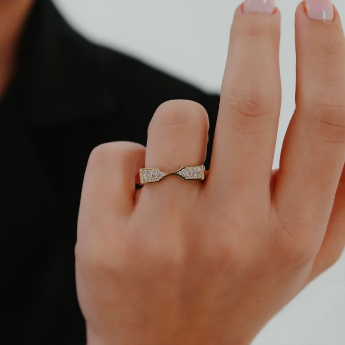 Taşlı Geometrik Kesim Şövalye Altın Yüzük AAYZK0149