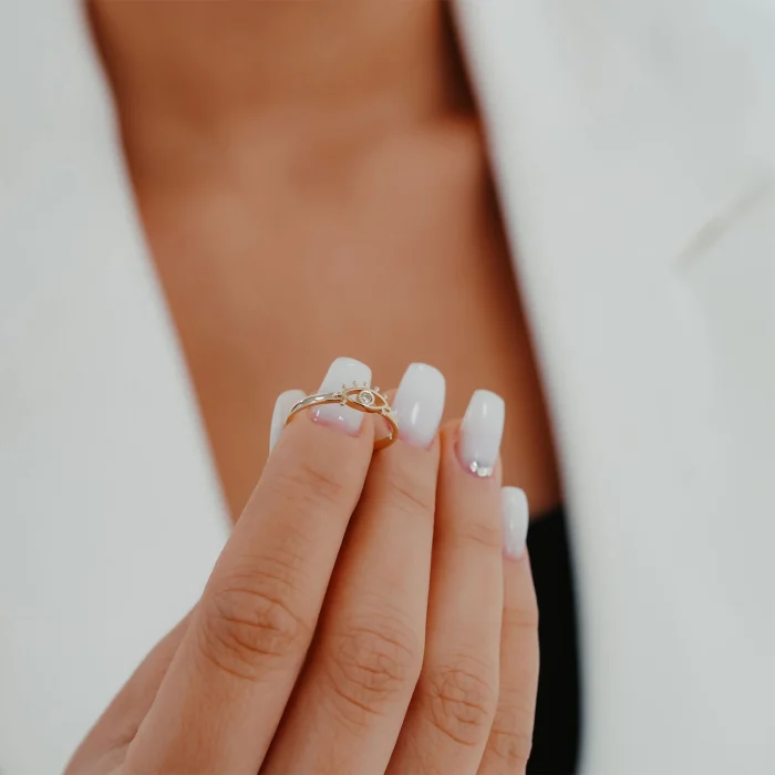 Taşlı Göz Altın Yüzük AAYZK0212