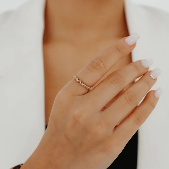 Taşlı Kalpli Altın Yüzük AAYZK0207