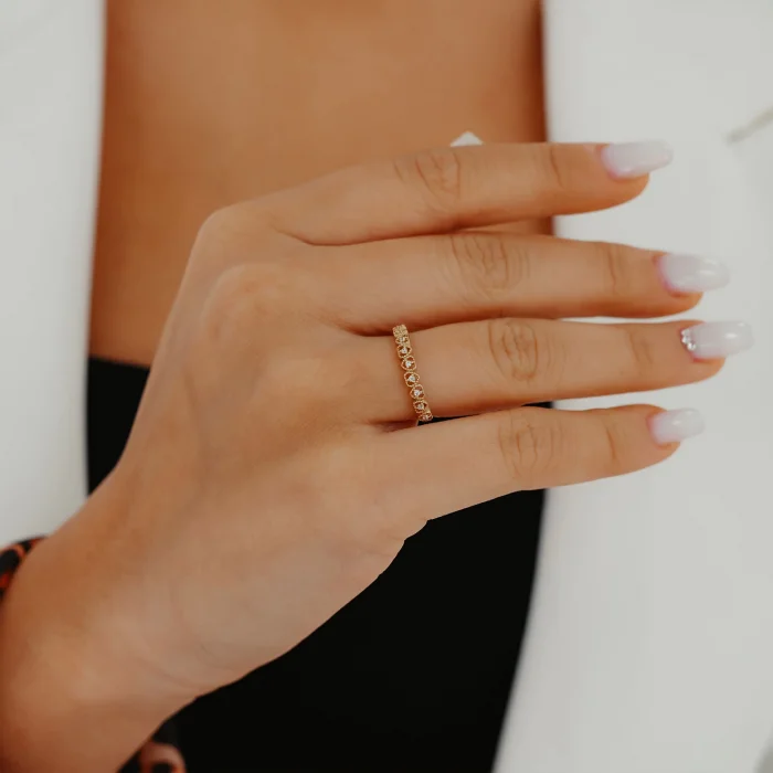 Taşlı Kalpli Altın Yüzük AAYZK0207