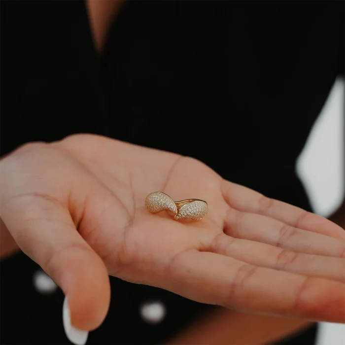 Taşlı Su Damlası Altın Küpe AAKPE059