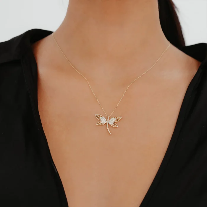 Taşlı Yusufçuk Altın Kolye AAKLY0111