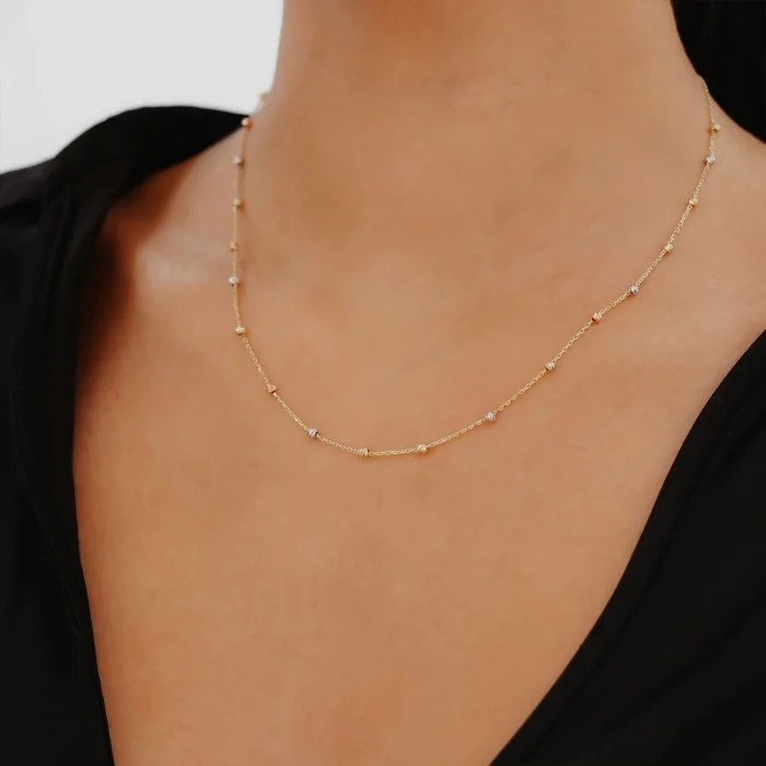 Tek Sıra Dorikalı Altın Kolye AAKLY0104