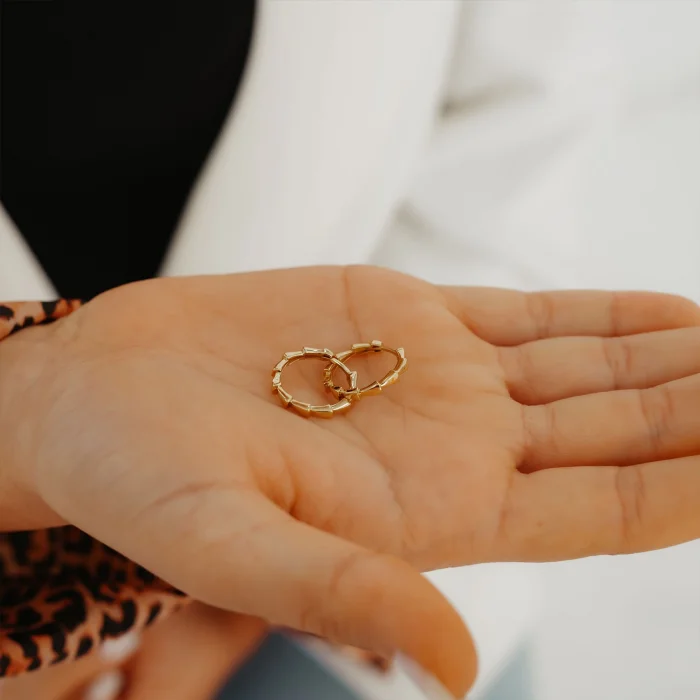 Yılan Derisi Model Altın Küpe AAKPE029