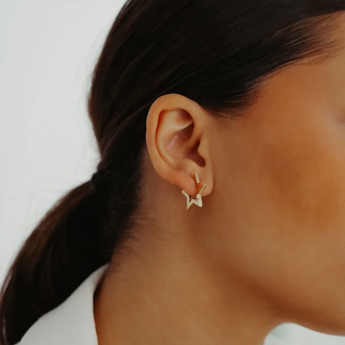 Yıldız Tasarım Altın Küpe AAKPE061