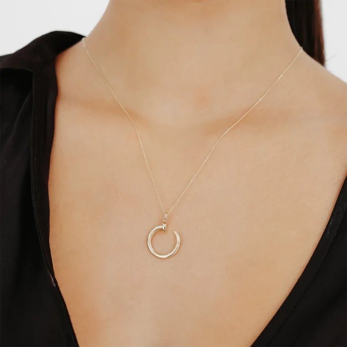 Yuvarlak Çivi Altın Kolye AAKLY087