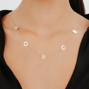 2 Farklı Form Pul Altın Kolye AAKLY0123