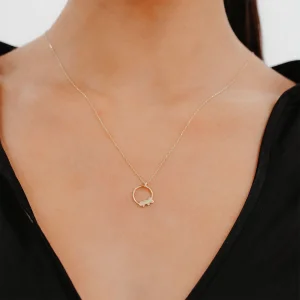 3 Mini Kalp Detay Halka Altın Kolye AAKLY020