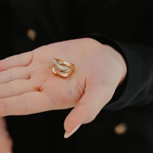 3 Renk Çapraz Model Altın Yüzük AAYZK0159