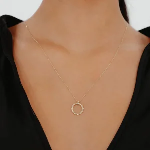 Uğur Böceği Detay Taşlı Sonsuzluk Altın Kolye AAKLY014