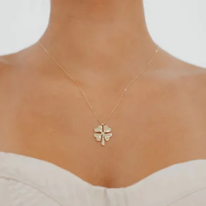 Düz Yonca Altın Kolye AAKLY069