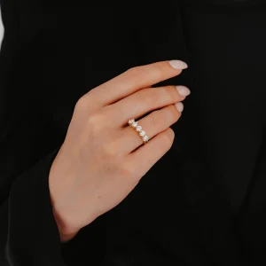 Gold Renk Beştaş Altın Yüzük AAYZK0123