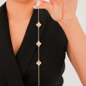 Kalemli Yoncalı Altın Bileklik AABLK042