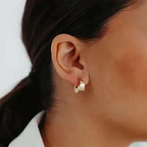 Kalın Bombeli Halka Model Altın Küpe AAKPE088