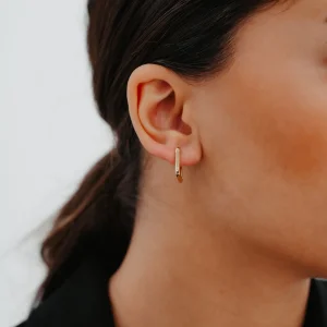 Kare Halka Altın Küpe AAKPE003