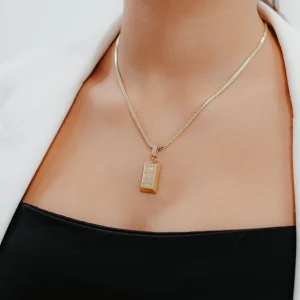 Külçe Altınlı Dövme Zincir Altın Kolye AAKLY0159