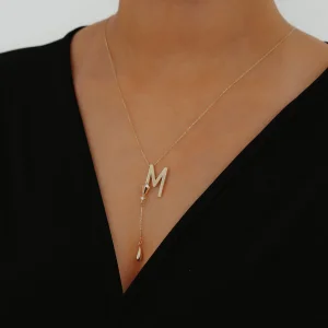 M Harfli Y Altın Kolye AAKLY0134