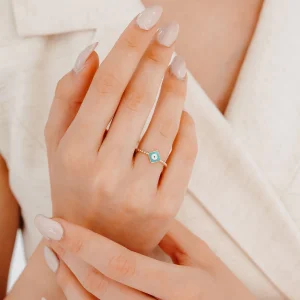 Nazar Boncuklu Göz Altın Yüzük AAYZK07