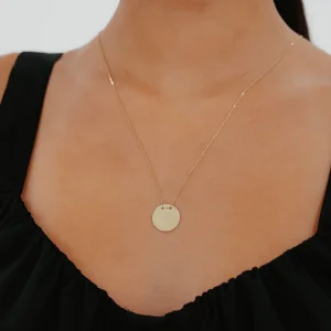 Mini Düz Plaka Altın Kolye AAKLY071