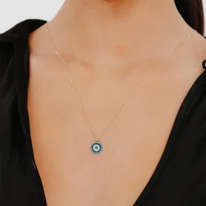 Mini Nazar Boncuk Altın Kolye AAKLY011