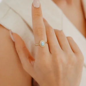 Vintage Oval Opal Taşlı Altın Yüzük AAYZK030