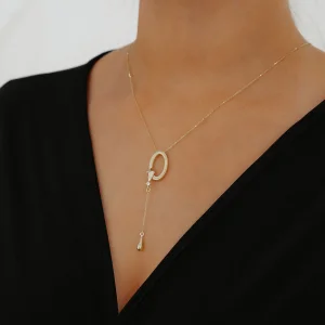 O Harfli Y Altın Kolye AAKLY0115