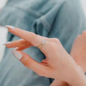 Rolex Model Taşlı Altın Yüzük AAYZK046